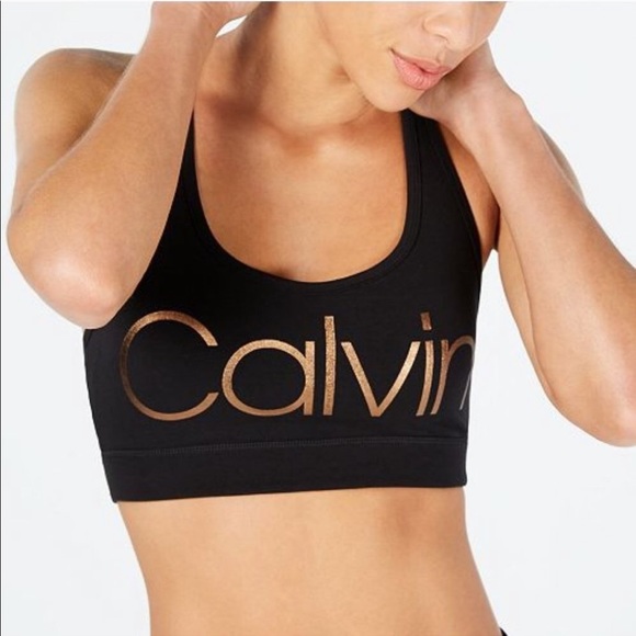 Calvin Klein Other - NWT Calvin Klein Metallic Cross-Back sports bra sm